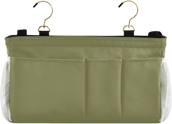 Olive Color Bedside Caddy Storage Bag Bedside Organizer - Image 2