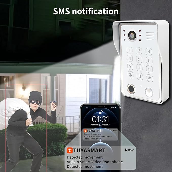 Wired Video Door Phone Kit Apartment Intercom System, 10 Inch Touch Screen - Image 3