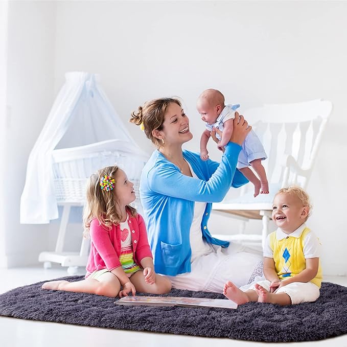 Noahas Ultra Soft Fluffy Bedroom Rugs Kids Room Carpet Modern Shaggy Area Rugs - Image 5