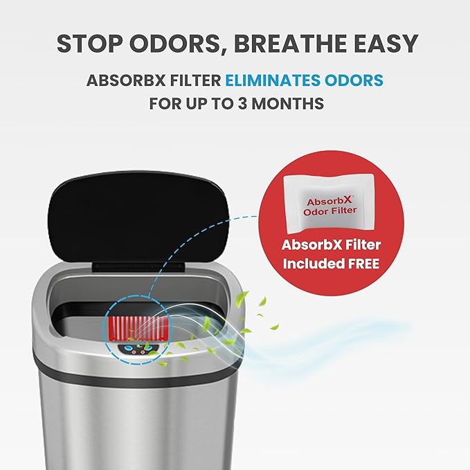 iTouchless 13 Gallon Sensor Kitchen Trash Can - Image 4