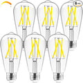 Hizashi E26 LED Bulb 60 Watt Dimmable, 4000K LED Edison Bulbs, ST19 Vintage by HIZASHI