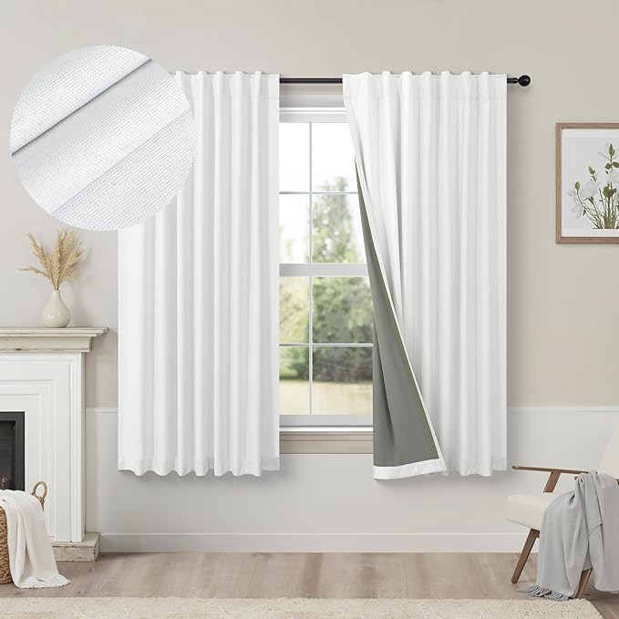 Short Blackout Curtains 54 Inch Length 2 Panels by Pitalk