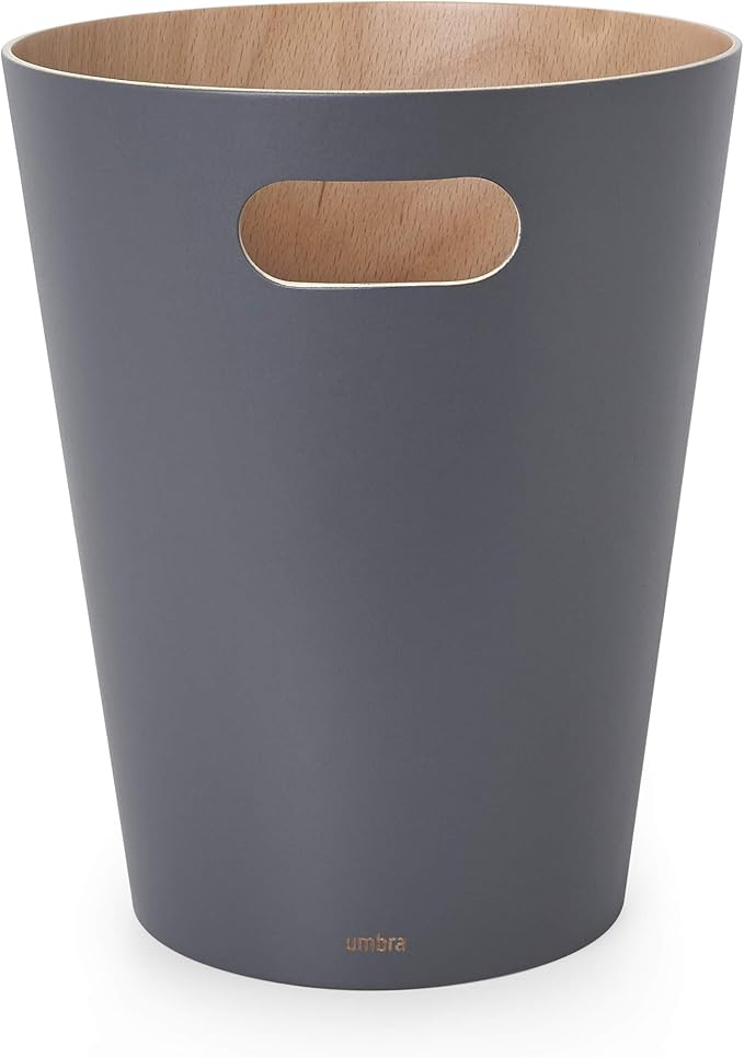 Umbra Woodrow 2-Gallon Modern Wooden Trash Can Wastebasket, Attractive Bin - Image 10