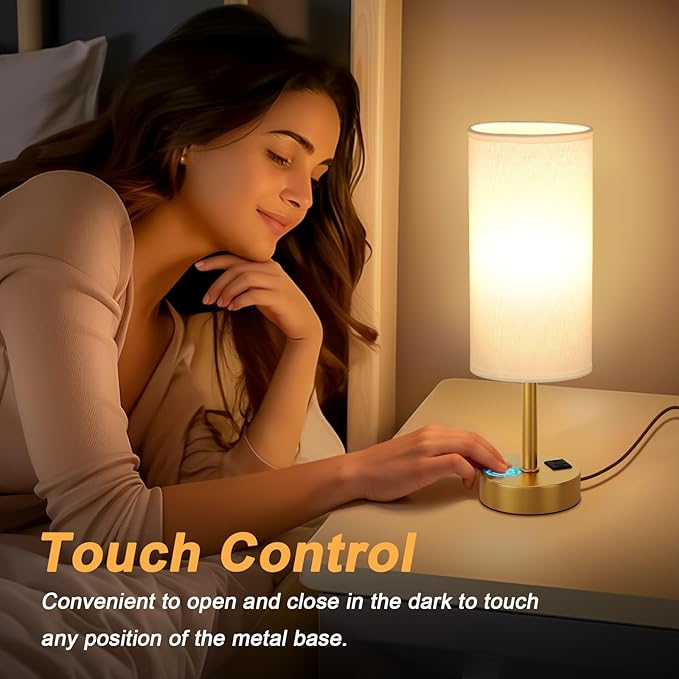 Elegant Gold Touch Table Lamp, Modern Wedding Gift - Image 3