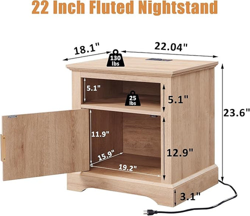 22" Large Fluted Nightstand - Image 2