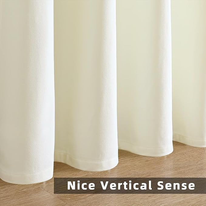 Joydeco White Velvet Curtains 96 inch Length 2 Panels, Luxury Blackout Rod - Image 8