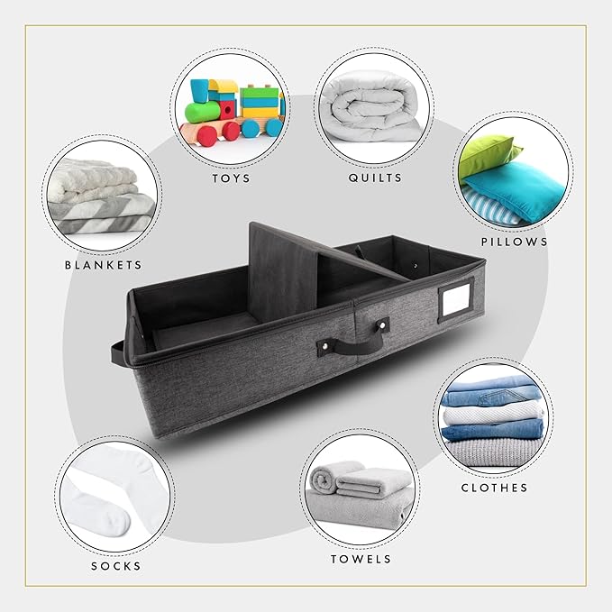 HOMELUX THEORY 2pc Under Bed Storage Containers, Bedroom Under the Bed Drawer - Image 7