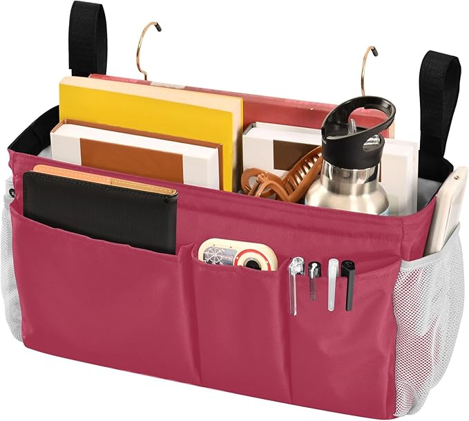KOPIRIT Strawberry Red Bedside Caddy Storage Bag Bedside Organizer - Image 3