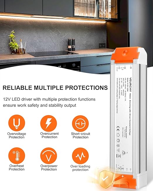 120W LED Driver 12v Dimmable, AC 120V to DC 12V 120 Watt LED Dimmable - Image 6