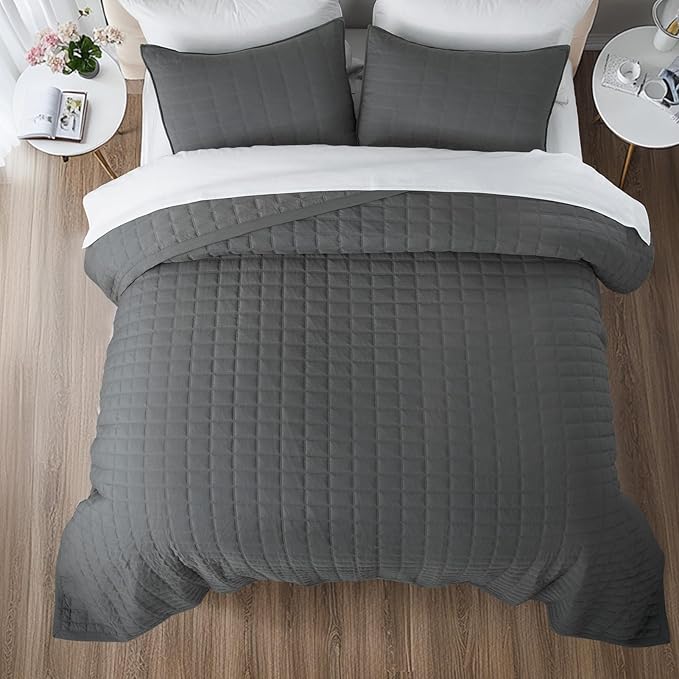 KASENTEX Queen Quilt Set 90"x90" – Soft Washed 3-Layer Lightweight Bedspread - Image 6