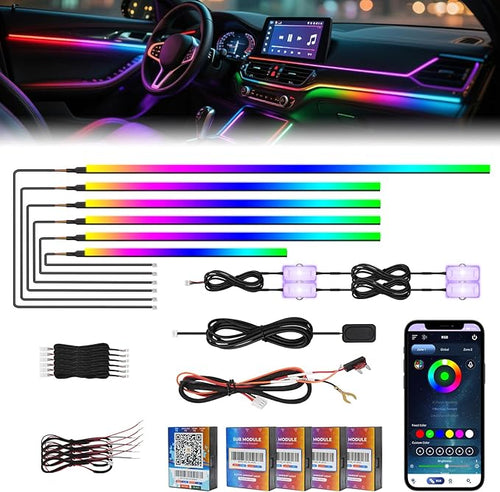 2026 Upgraded Interior Car LED Strip Lights, Acrylic LED Lights by AMKI