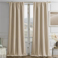 Joydeco Latte Coffee Velvet Curtains 72 Inches 2 Panels, Luxury Thermal by JOYDECO