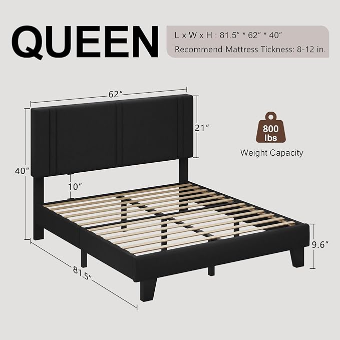 Upholstered Queen Size Bed Frame - Image 2