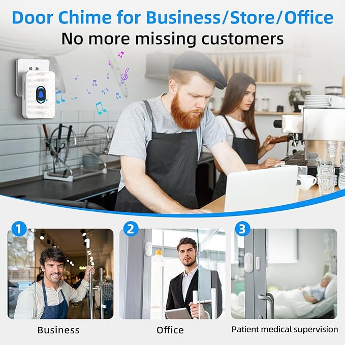 Wireless Door Chime, Daytech Door Sensor Alarm - Image 3