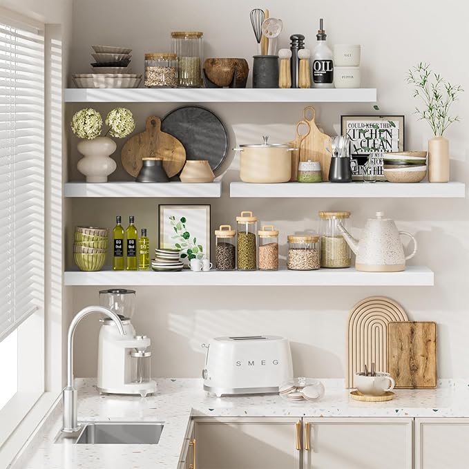 Heimlove 55 x 12 inch Extra Long Floating Shelves - Image 7