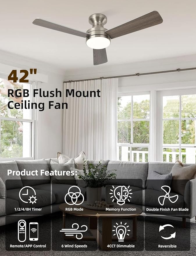 Homlit 42 inch RGB Ceiling Fan - Image 5