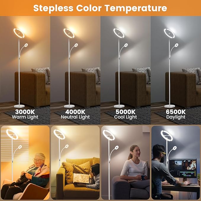 SIBRILLE White LED Floor Lamp - Image 3