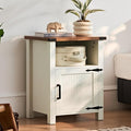 Joaxswe Nightstand with Charger Station and USB Port, 18 Inch Farmhouse Night by Joaxswe