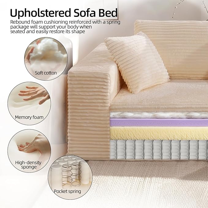 Boneless Cloud Couch Sofa, 2 Seater Deep Seat Modern Lounge Sleeper Couch - Image 4