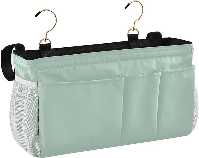 KOPIRIT Cyan Gray Bedside Caddy Storage Bag Bedside Organizer by KOPIRIT
