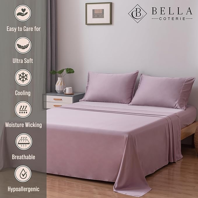 Bella Coterie Luxury Bamboo Viscose 34” Split Top King Size Sheet Set | 1 - Image 3