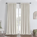 Joydeco White 100% Blackout Curtains 90 Inch 2 Panels, Luxury Thermal White by JOYDECO