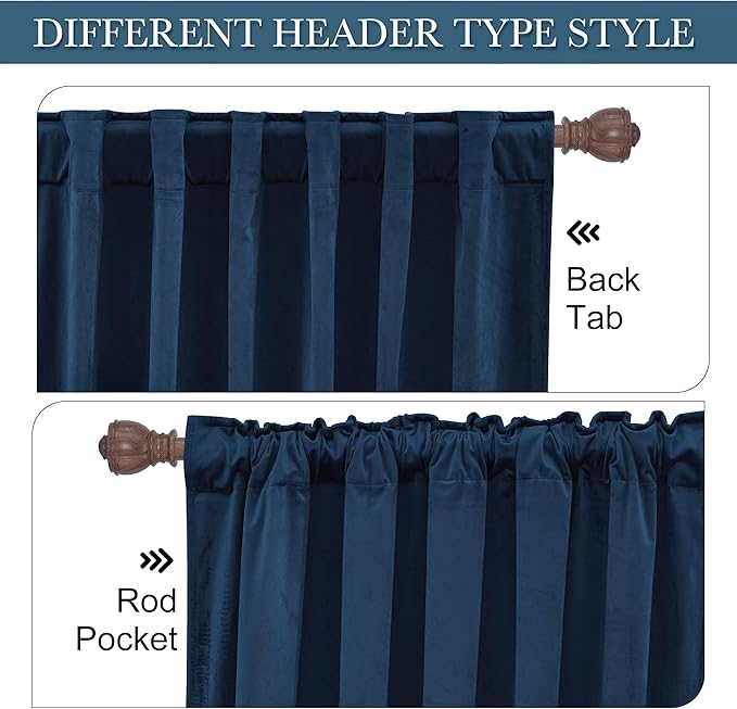 RYB HOME Velvet Curtains 108 inches - Image 3