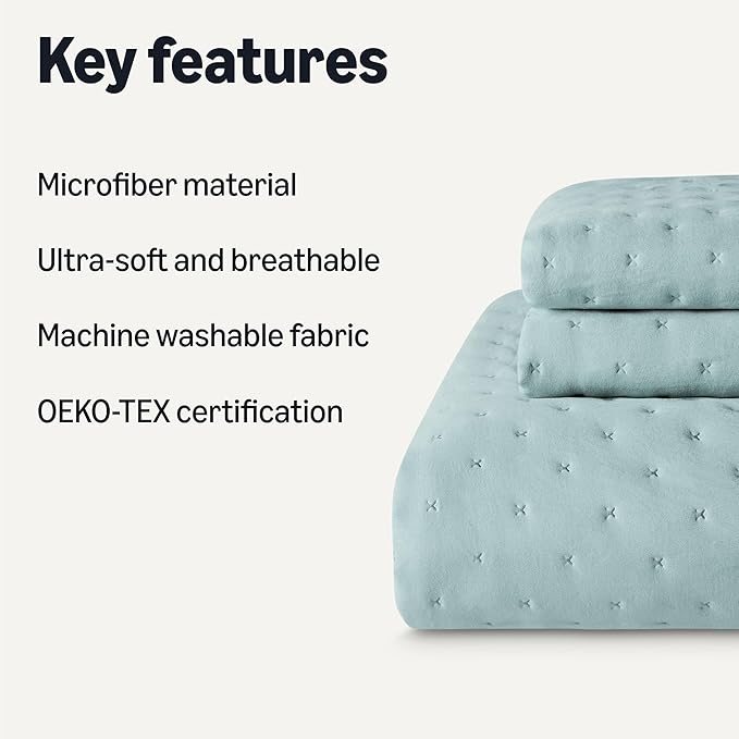 Amazon Basics Brushed Microfiber Quilt Set, Extra Soft - Image 2