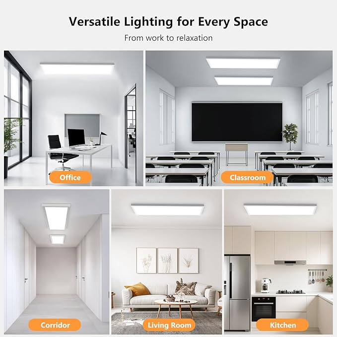 AIKVSXER 42 Pack 1x4 LED Flat Panel Light, 50W 5500LM Surface Mount Ceiling - Image 8