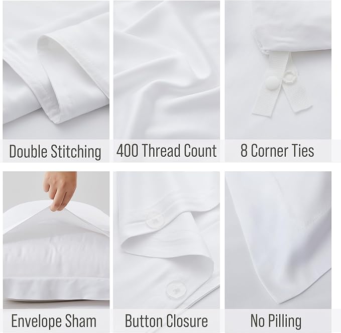 Bella Coterie Luxury Bamboo Viscose Queen Size Duvet Cover Set | 100% - Image 3