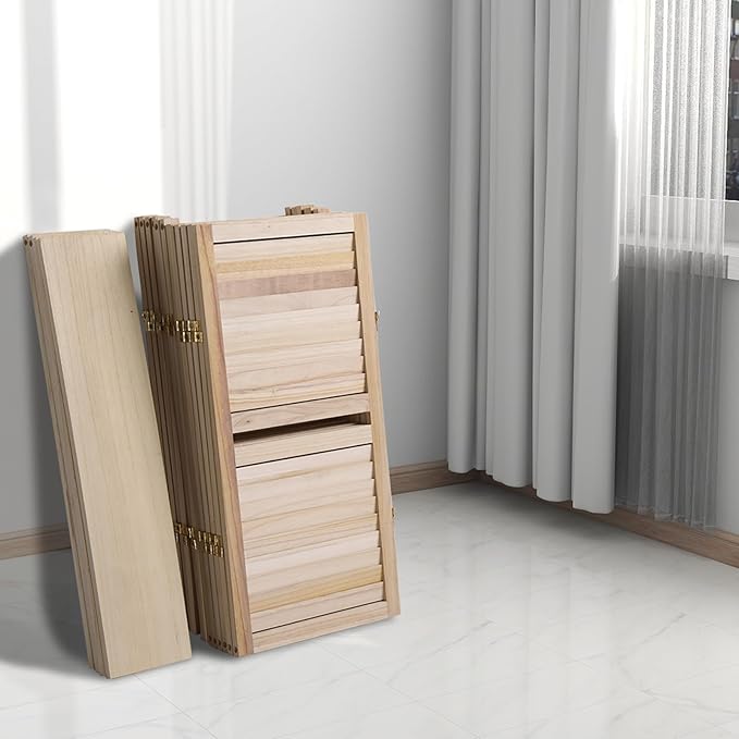 Bonnlo Wood Room Divider Privacy Screen, 5.9 Ft Tall Folding Partition Wall - Image 6