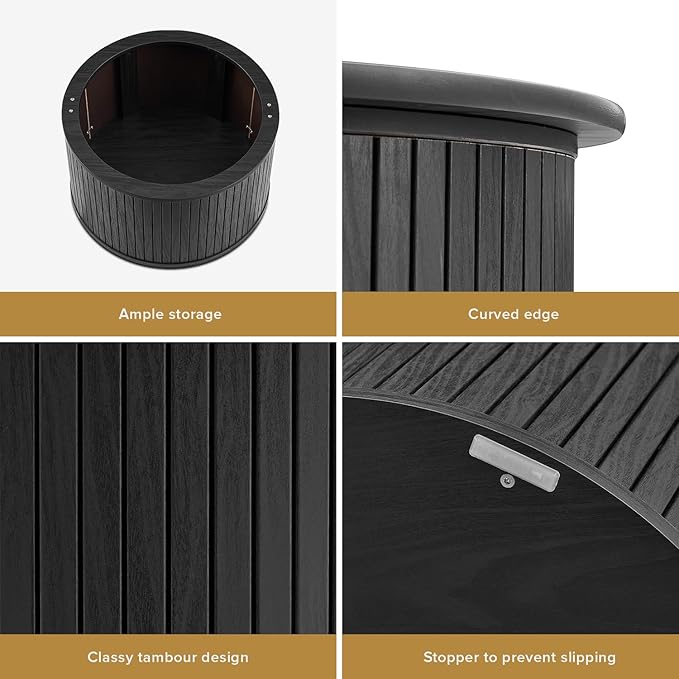 mopio Quin Tambour Round Circle Coffee Table - Image 4