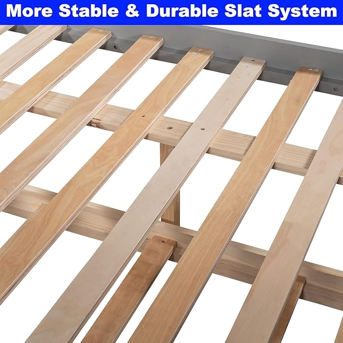 STERXONE Best Thicken Solid Wood Full Over Full Bunk Bed - Image 6