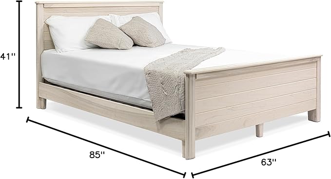 Solid Hardwood Deluxe Platform Bed Frame, Footboard & Slats, Quality Crafted in - Image 2