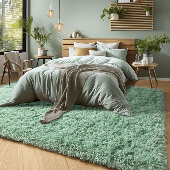 PAGISOFE Machine Washable Sage Green Rugs - Image 4
