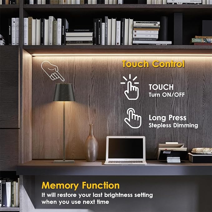 2-Pack Rechargeable Table Lamps LED Cordless Table Lamp 3W 5500mAh Battery - Image 3