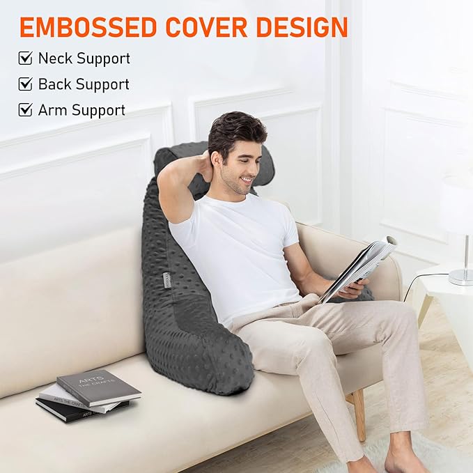Reading Pillow for Sitting in Bed, Extra Large Backrest Support Cushion - Image 3