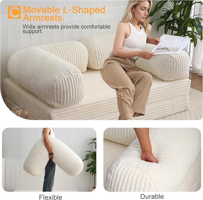 COMAX Folding Sofa Bed Queen, Foldable Couch Bed, Fold Out Futon Chair Sleeper - Image 6