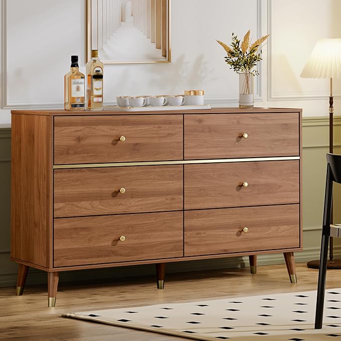 6 Drawer Dresser, Wooden Bedroom Drawer Dresser - Image 6