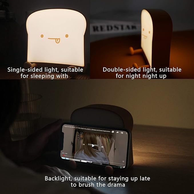 QANYI Cute Night Light Toast Bread LED Night lamp - Image 2