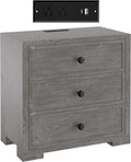 COWMOU Nightstand with Drawers 3 Drawer Night Stand with Charging Station by COWMOU