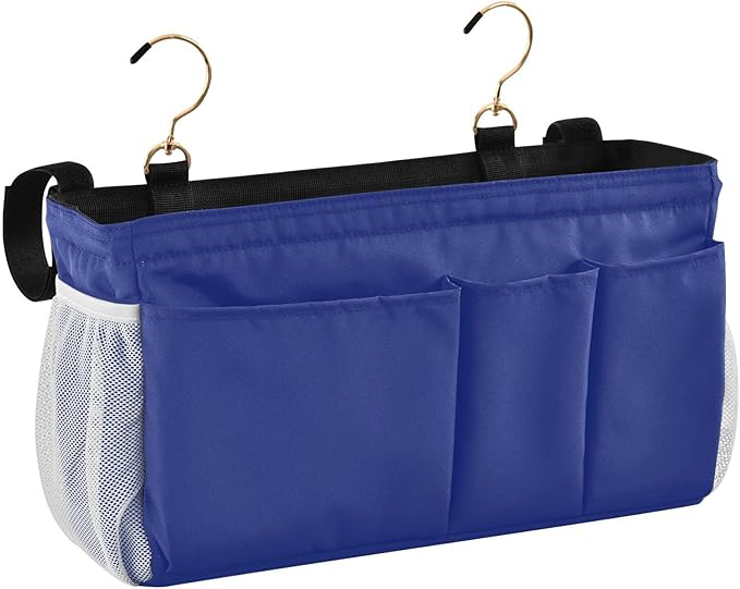 Blue Bedside Caddy Storage Bag Bedside Organizer by KOPIRIT