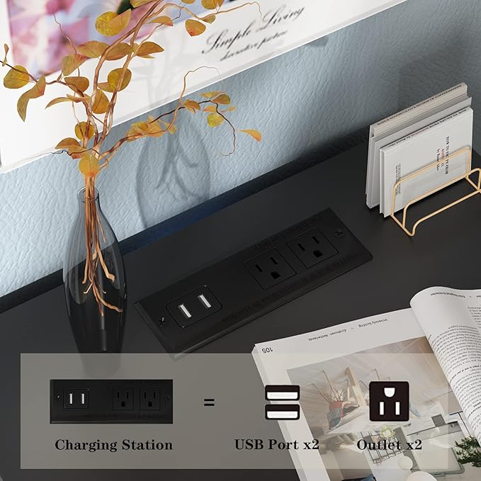 Halitaa Black LED Nightstand - Image 7