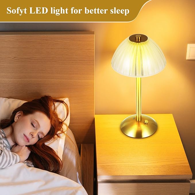 Liliful 4 Pcs Cordless Table Lamp Rechargeable Touch LED Small Gold Portable - Image 5