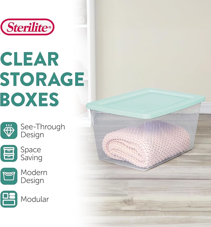 Sterilite 16 Pack Storage Boxes, Lightweight Home Organizers - Image 3