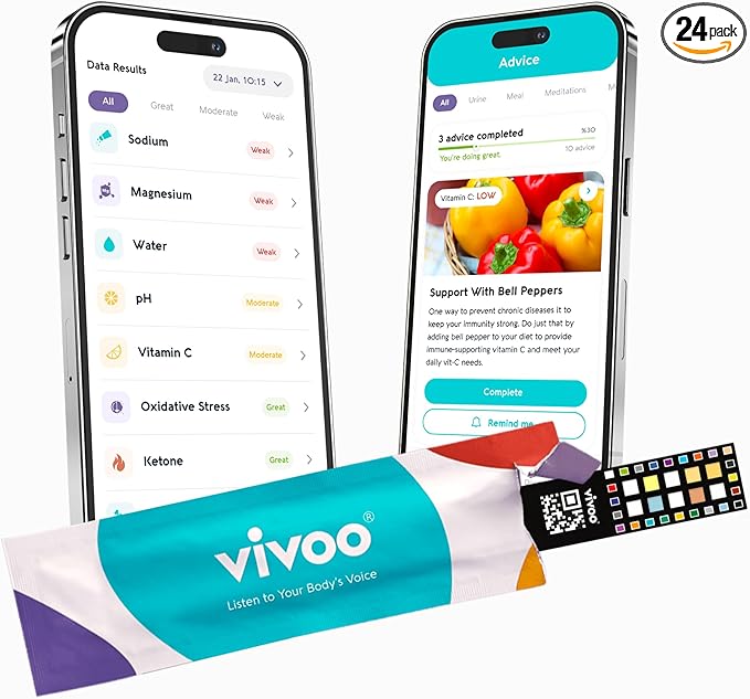 Vivoo Urine Test Strips for at-Home Wellness: 8-in-1 Advanced Urine Test for by Vivoo