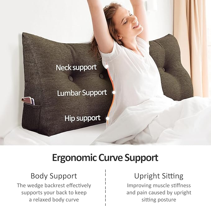 homecozy Wedge Headboard Pillow Dorm Room Reading Pillow Back Support - Image 2