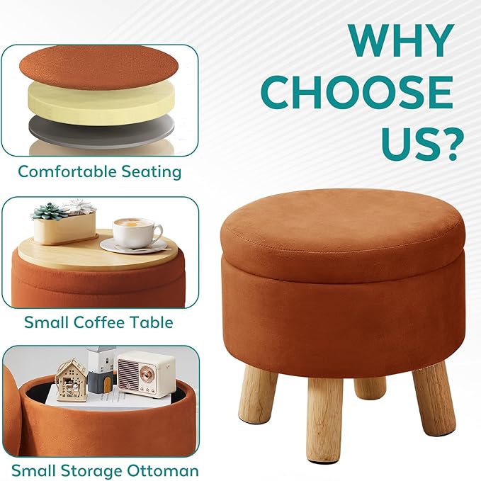 FIMIVIBI Small Foot Stool Ottoman - Image 3