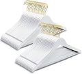 Amber Home 20 Pack Solid Wood Suit Coat Hangers, Smooth White Finish Wooden by AmberHome