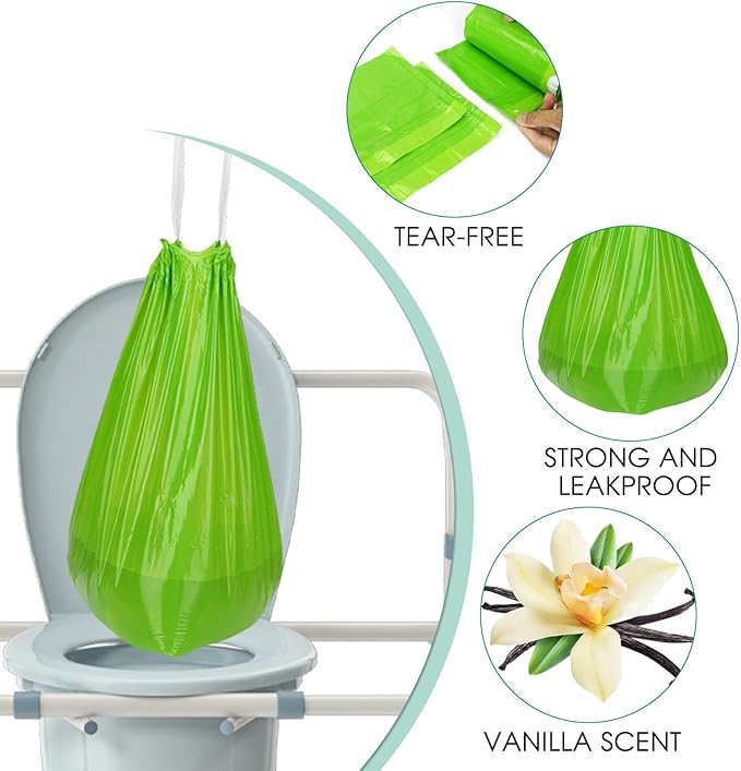 BOOWOO Bedside Commode Liners, 100 Leakproof Toilet Liners - Image 6